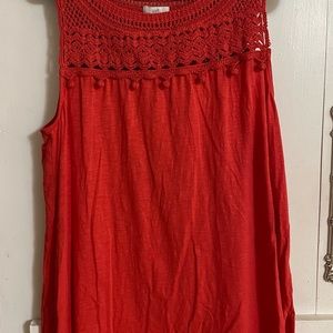 Orange J Jill Crocheted and Knit Tank Top